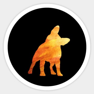 French Bulldog - Fiery Orange Silhouette Sticker